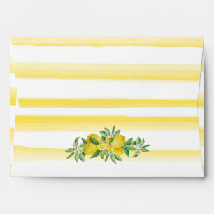 Watercolor Yellow Stripes and Lemons  Envelope