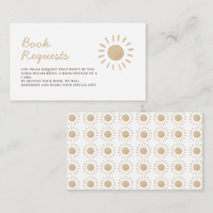 Watercolor Yellow Sun Baby Shower Book Request  Enclosure Card
