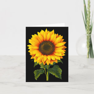 Watercolor yellow sunflower botanical garden summe card