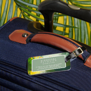 Watercolor Yellowish Green Elegant Luggage Tag