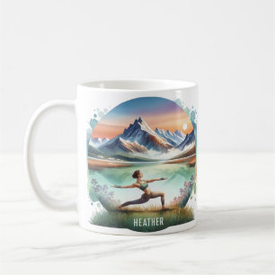 Watercolor Yoga Mug, Personalised Yoga Gift,  Coffee Mug