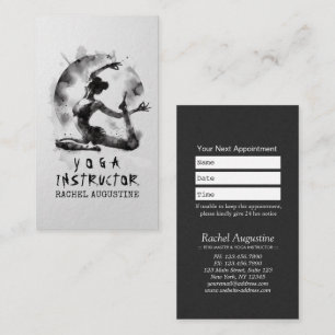 Watercolor Yoga Reiki One-Legged King Pigeon Pose Appointment Card