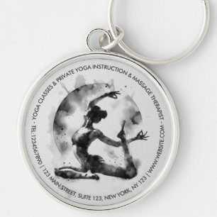 Watercolor Yoga Reiki One-Legged King Pigeon Pose Key Ring