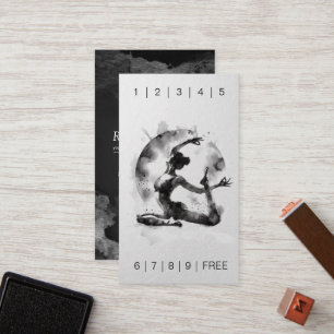 Watercolor Yoga Reiki One-Legged King Pigeon Pose Loyalty Card