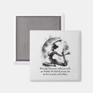 Watercolor Yoga Reiki One-Legged King Pigeon Pose Magnet
