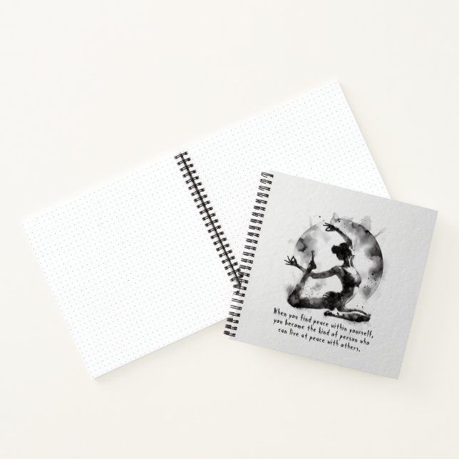 Watercolor Yoga Reiki One-Legged King Pigeon Pose Notebook (Inside)
