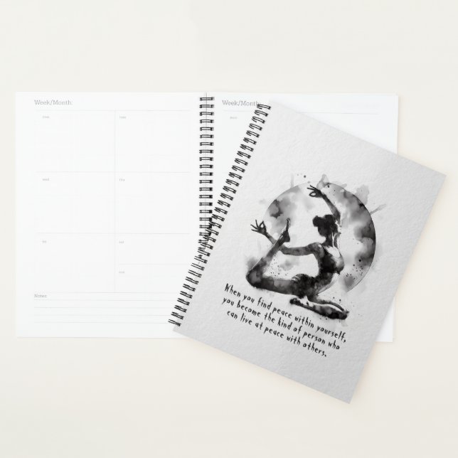 Watercolor Yoga Reiki One-Legged King Pigeon Pose Planner (Display)
