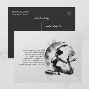 Watercolor Yoga Reiki One-Legged King Pigeon Pose Postcard