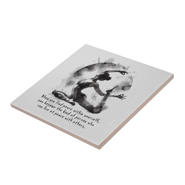 Watercolor Yoga Reiki One-Legged King Pigeon Pose Tile (Side)