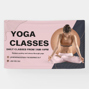 Watercolor Yoga studio Mediation instructor healer Banner