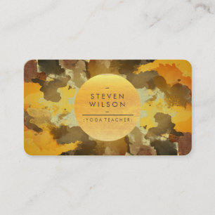 Watercolor Yoga Teacher Holistic Vintage Art Business Card
