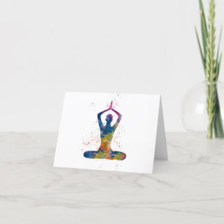 watercolor yoga thank you card