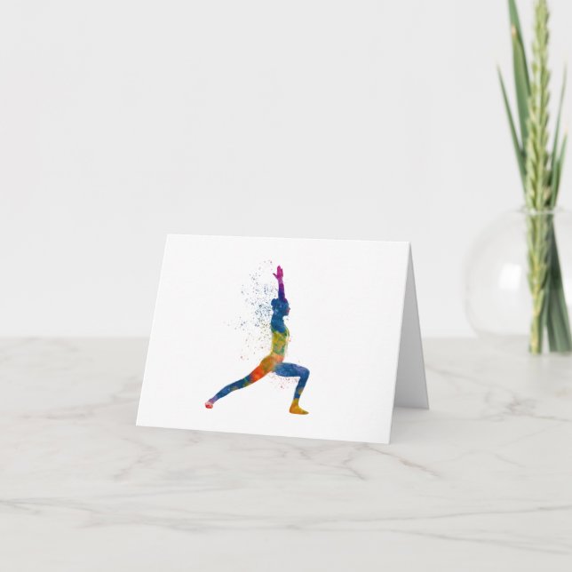Watercolor yoga thank you card (Front)