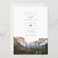Watercolor Yosemite National Park Skyline Wedding 