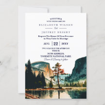 Watercolor Yosemite National Park Wedding Ca US