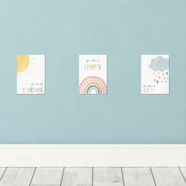 Watercolor You Are My Sunshine (Wood Floor)