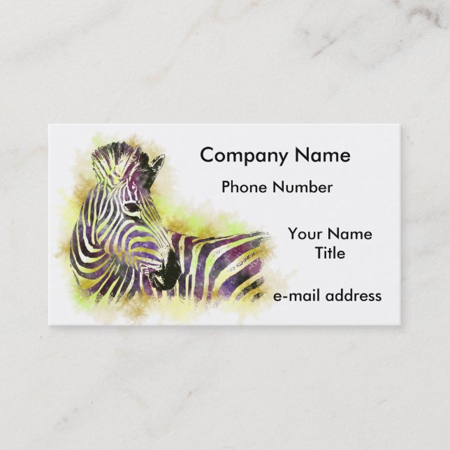 Watercolor Zeba Business Card (Front)