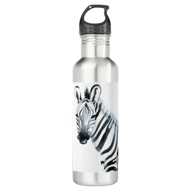 Watercolor zebra 710 ml water bottle (Front)