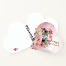 Watercolor Zebra and Floral Wreath 