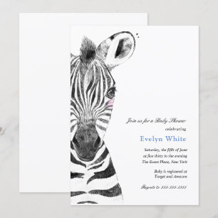 Watercolor Zebra Baby Shower invitation
