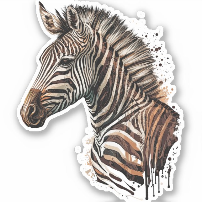 Watercolor zebra head decoration (Front)