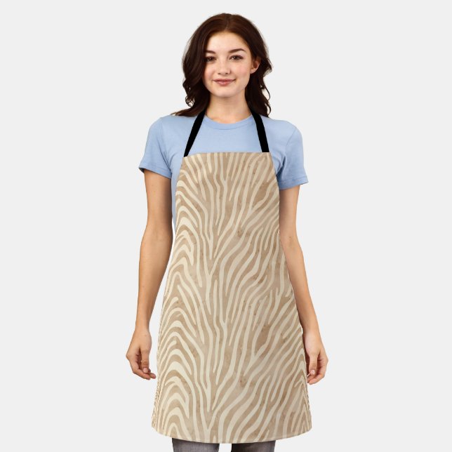 Watercolor Zebra Print Apron (Worn)