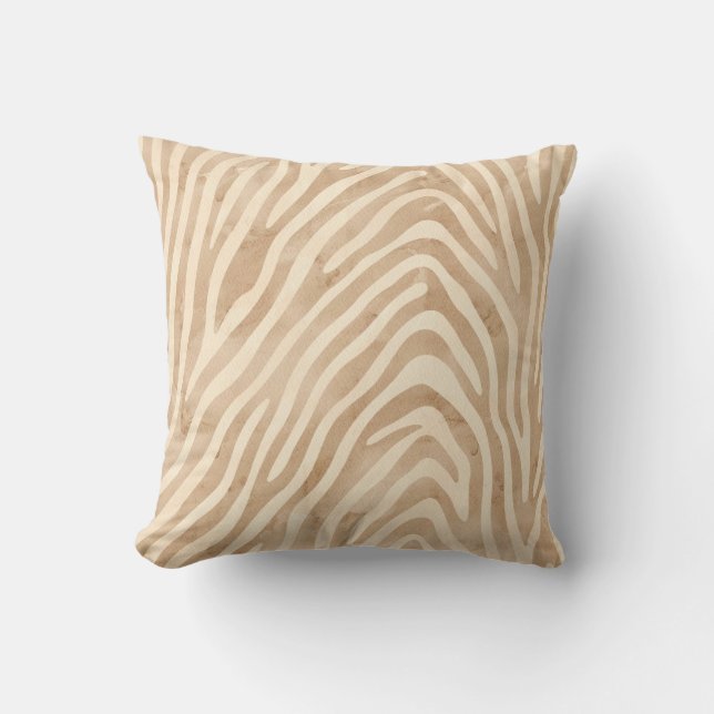 Watercolor Zebra Print Cushion (Front)
