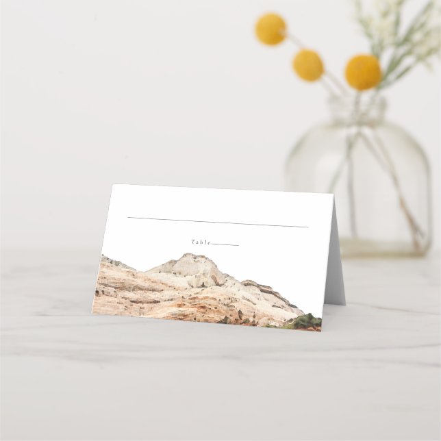 Watercolor Zion National Park Guest Name Place Card (Front)