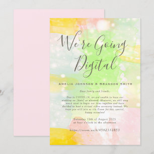 Watercolor Zoom Wedding Invitation