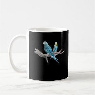 Watercolored Budgies Cute Parakeet Couple Coffee Mug