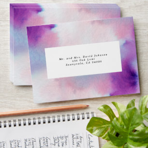 Watercolored Frame - Lavender Invitation Envelope