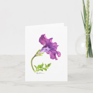 Watercolored purple petunia notecards