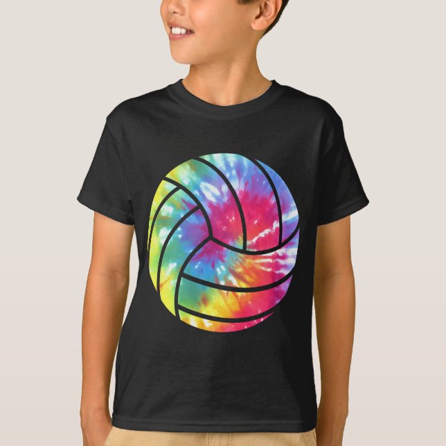 Watercolored Volleyball Player Hippie Colorful T-Shirt (Front)