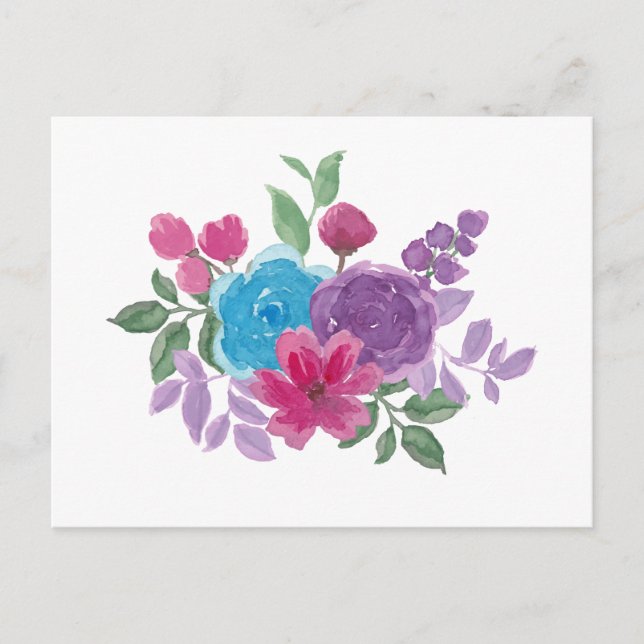 watercolorful flowers postcard (Front)