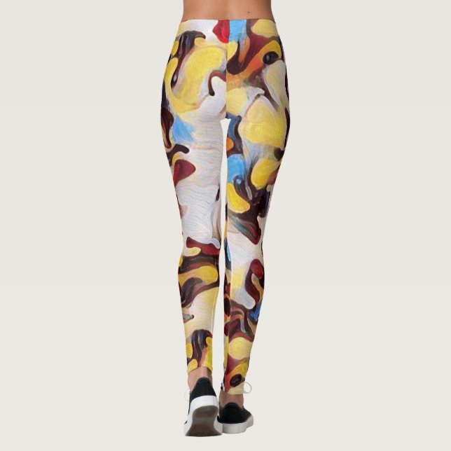 Watercolors Abstract Digital Art Leggings (Back)