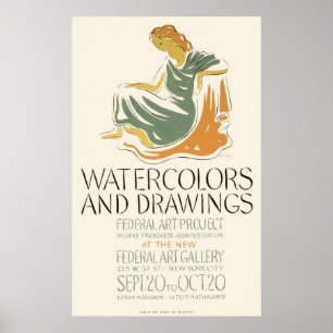 Watercolors and Drawings Poster