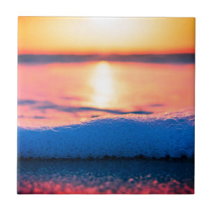 Watercolors, beach and sea, sky tile