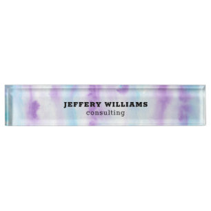 Watercolors Brushstrokes Pattern Desk Name Plate