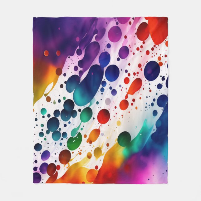 Watercolors Bubbles Melting Colours Abstract Fleece Blanket (Front)