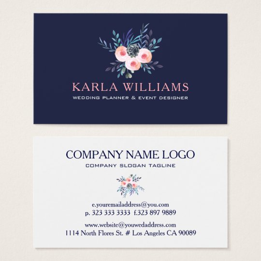 Watercolors Colourful Floral Bouquet Business Card
