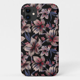 Watercolors Crimson on Black  iPhone 11 Case