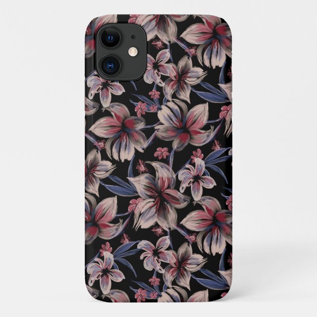 Watercolors Crimson on Black  Case-Mate iPhone Case (Back)