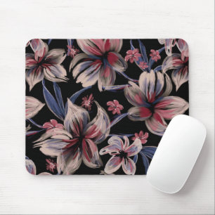 Watercolors Crimson on Black  Mouse Mat