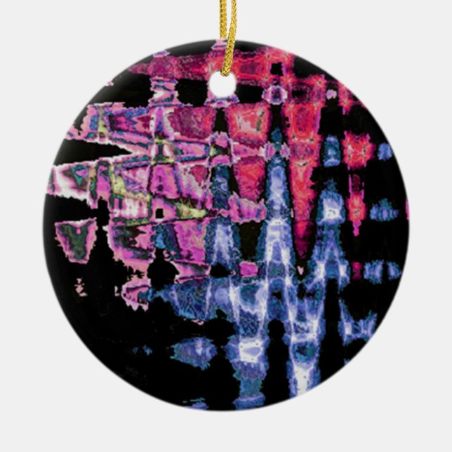 Watercolors design ceramic tree decoration (Front)