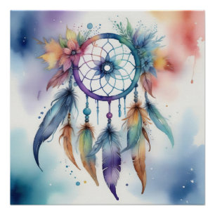 Watercolors dreamcatcher poster