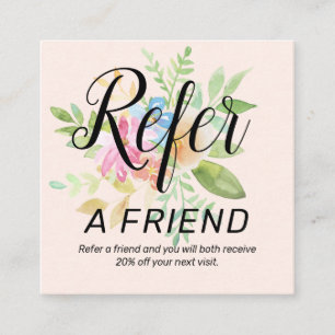 Watercolors flower bouquet referral card