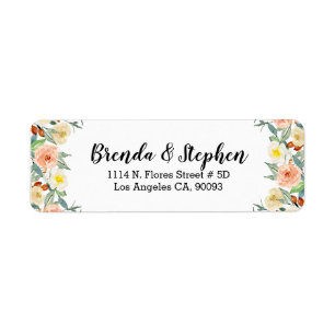 Watercolors flowers border frame