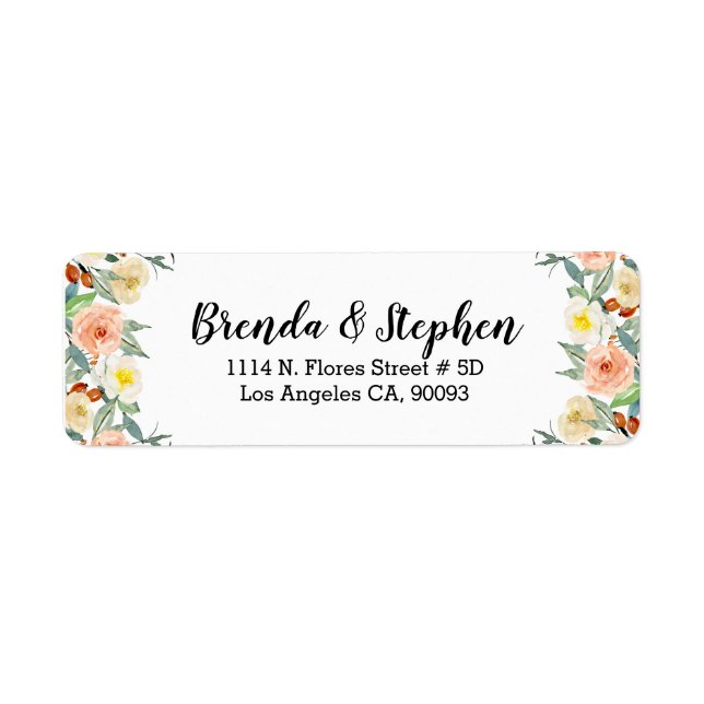 Watercolors flowers border frame (Front)