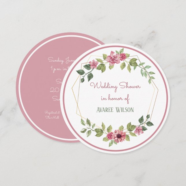 Watercolors Flowers Bridal Shower Invitation (Front/Back)