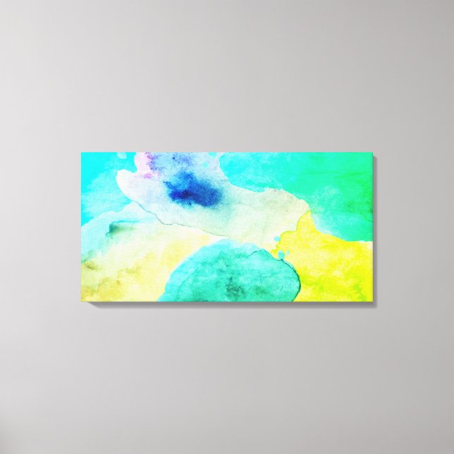 Watercolors Green Modern Canvas Print Wall Art (Front)